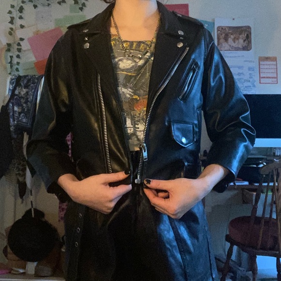 Unif vegan leather ‘Cropped Moto Jacket’, size small - Picture 3 of 4